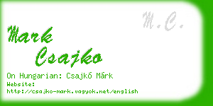 mark csajko business card